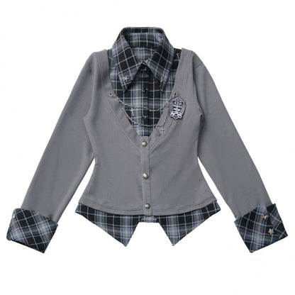 College Roll Up Shirt + Skirt + Tie