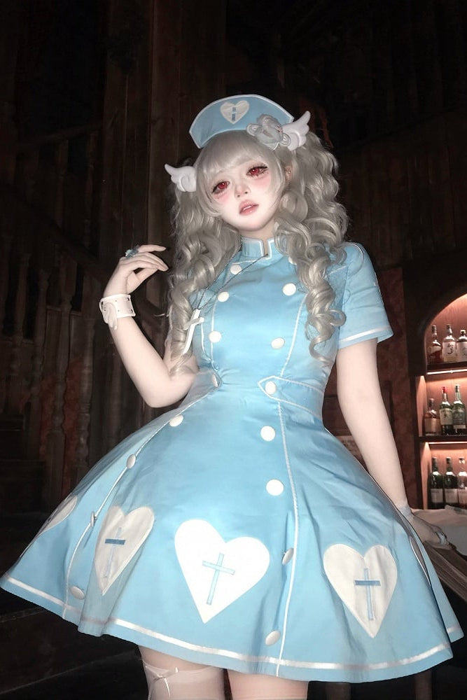 [pre-order Deadline: May 4] Heart Cross Nurse Cosplay Lolita Dress