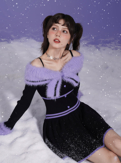 Girl Fighting Spirit Dark Fur Dress