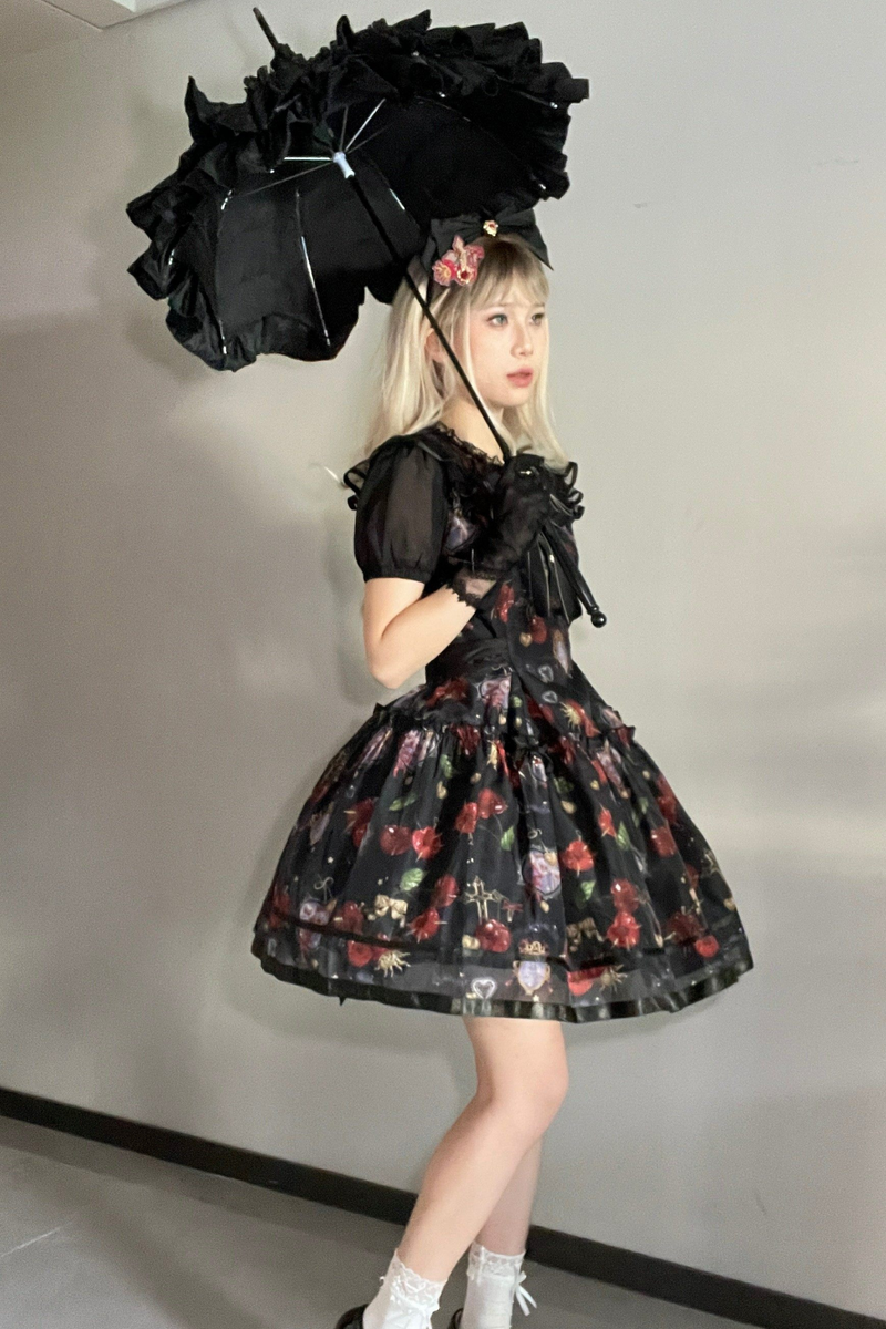 Retro Antique Cherry Sweet Lolita Dress + Jumper Skirt