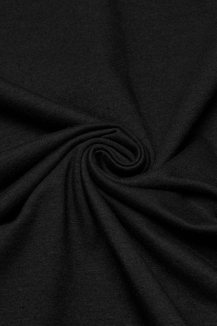 Black Round Collar Sleeveless Studded Stitching Shoulder Patched Punk Vest