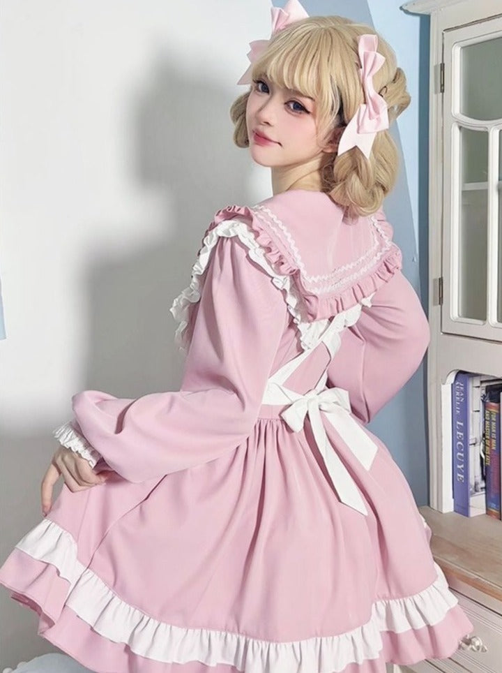 Sweet College Style Sailor Maid Lolita Dress