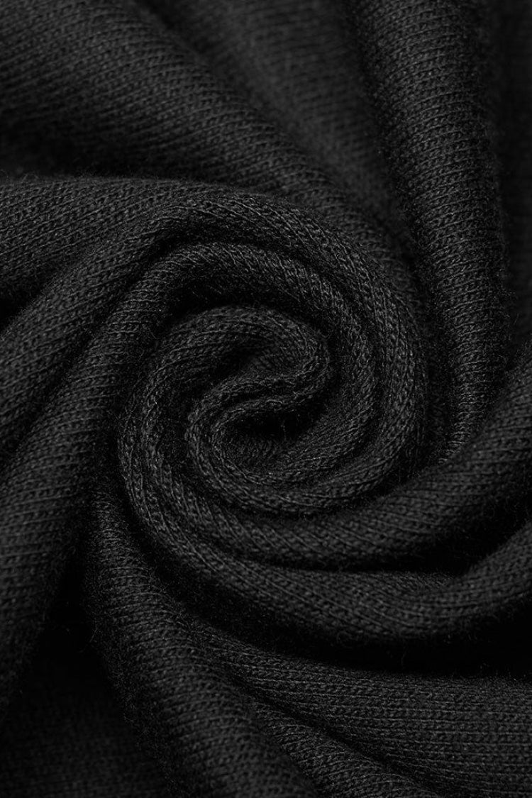 Black Lapel Collar Stitching Irregular Hem Webbing Buckle Steampunk Vest