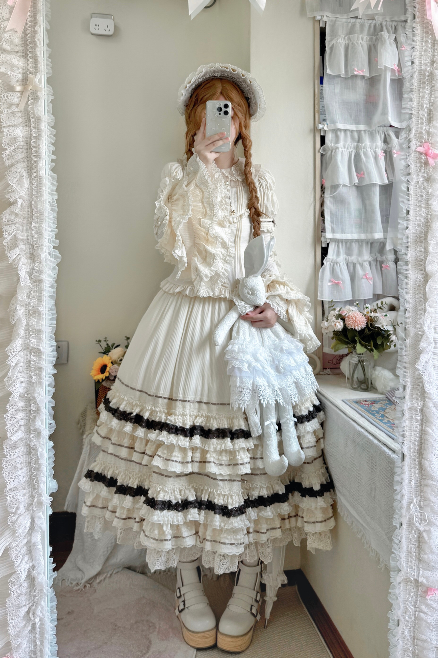 Briana Bear Print Dream Doll Lolita Dress + Jsk + Skirt + Shirt + Petticoat