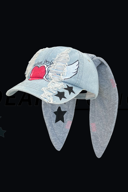 Dark Graffiti Denim Baseball Cap