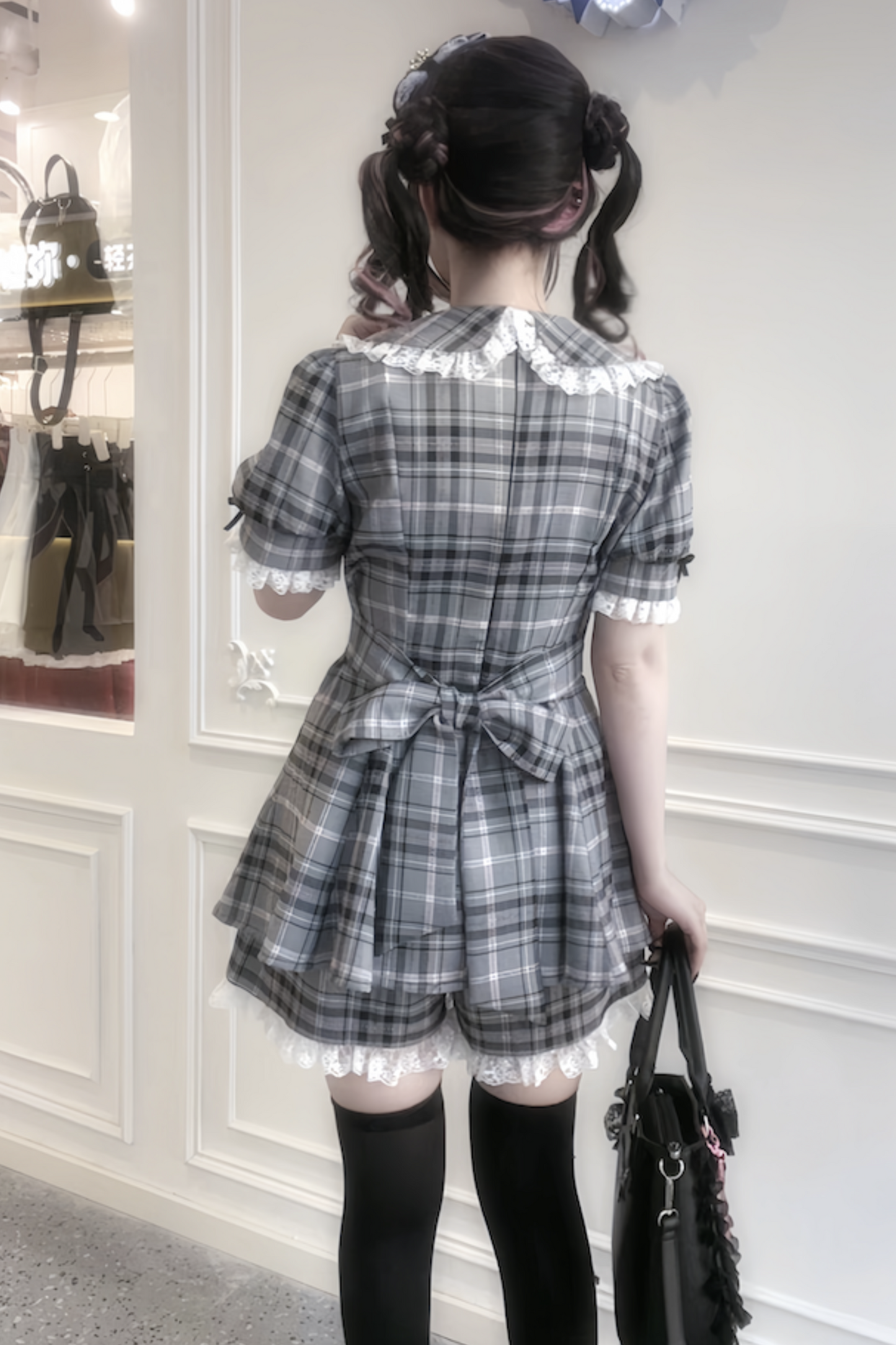 Ribbon Puff Sleeve Top + Inner Pants