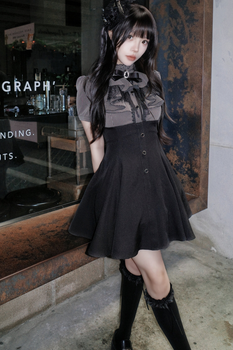 French Striped Patchwork Dress