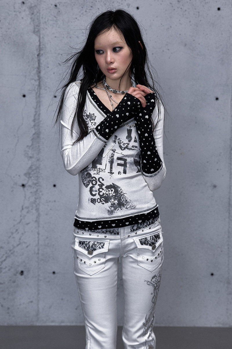 Retro Dark Patchwork Top