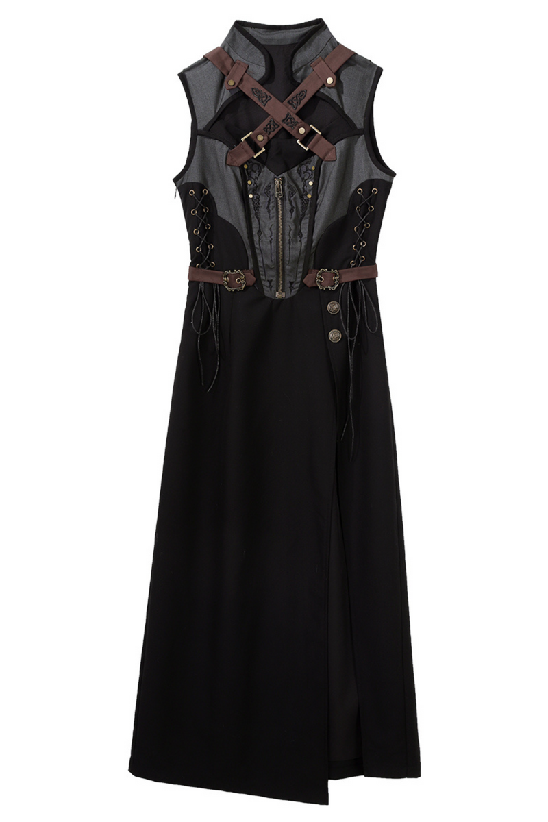 [reserved Item] Punk Style Dark Gothic Dress + Shorts + Shawl + Sleeves + Belt Bag