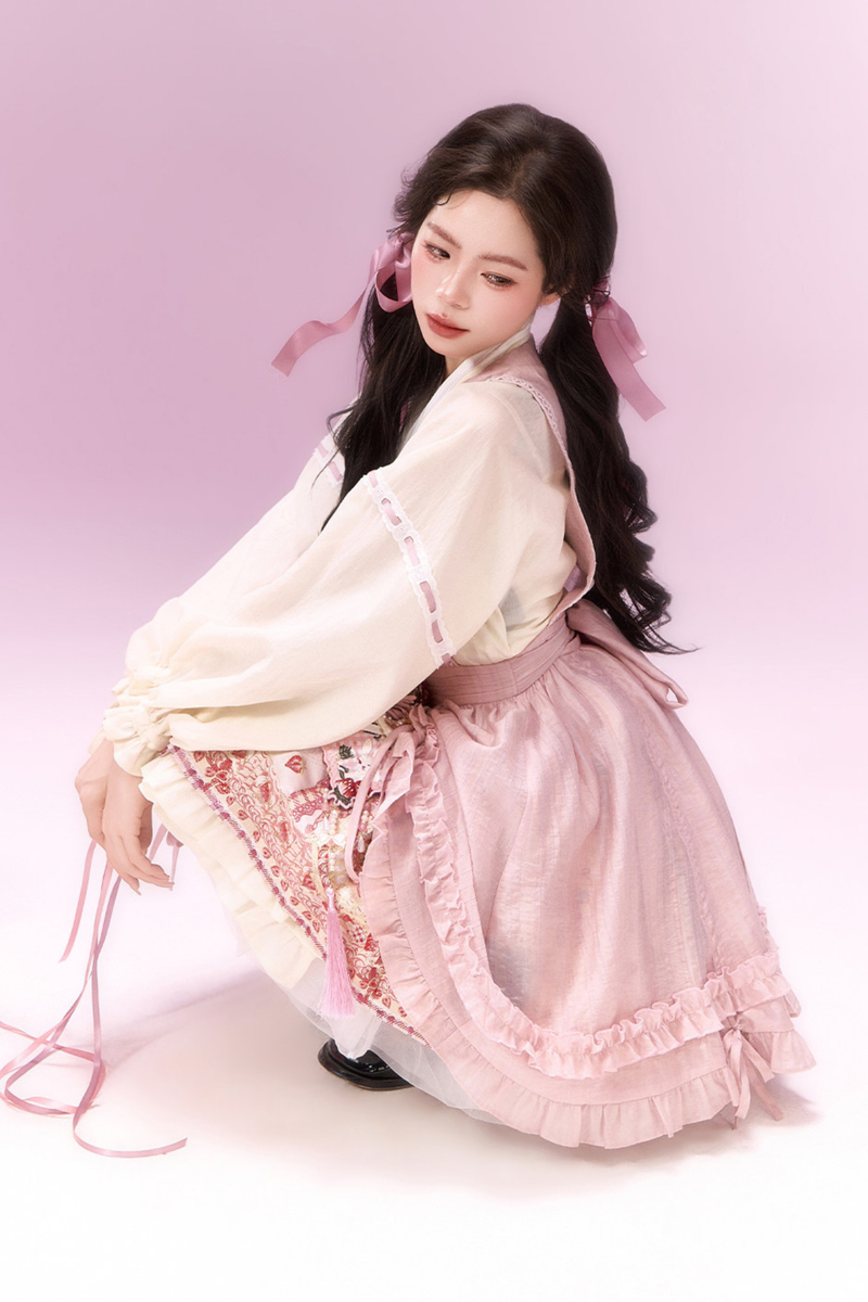 Sweet Chinese-style Overskirt + Top + Skirt + Accessories