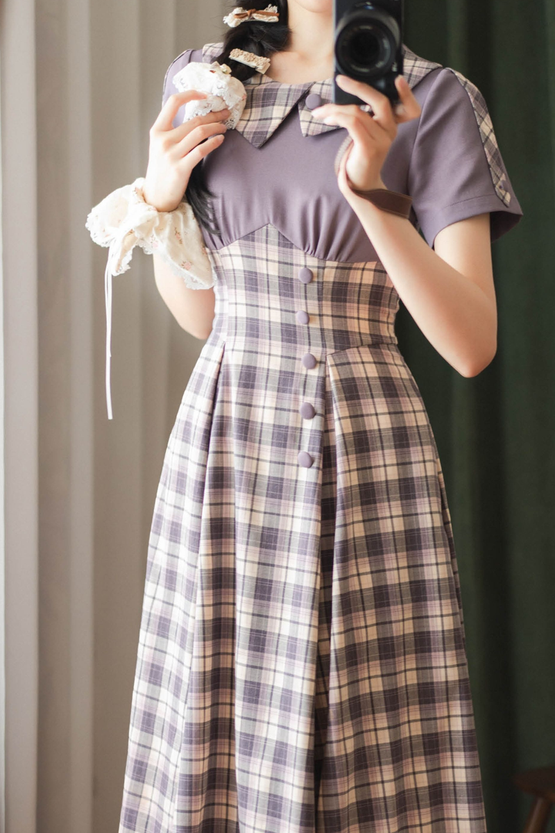 Retro Plaid Lolita Dress