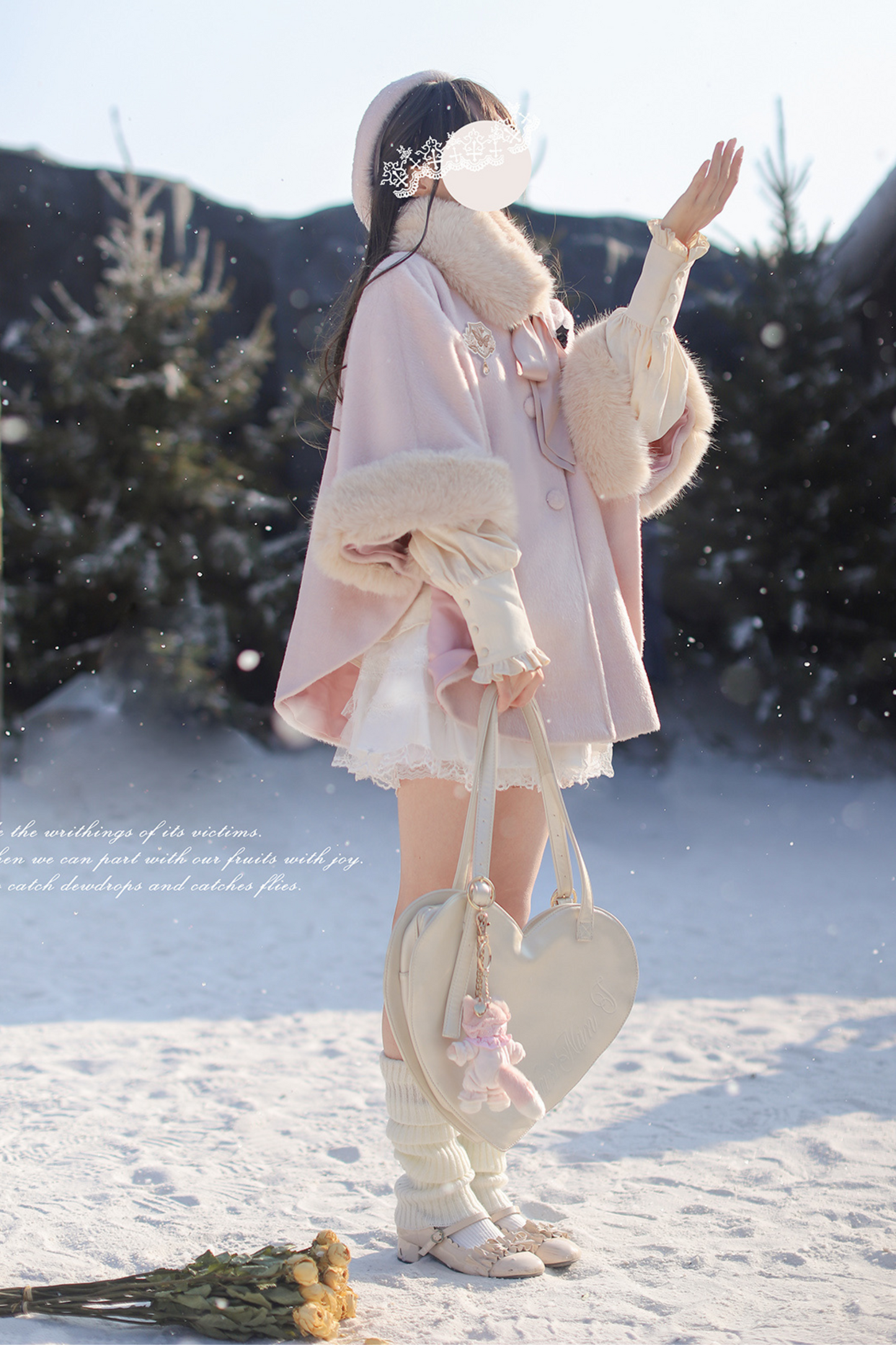 [pre-order] Sweet Wool Poncho Coat + Shirt + Beret + Badge