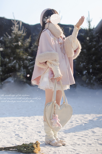 [pre-order] Sweet Wool Poncho Coat + Shirt + Beret + Badge