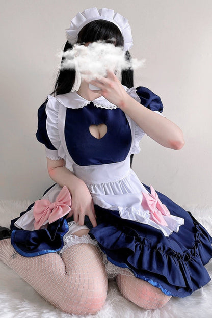Pink Blue Loli Maid Cosplay Dress Set