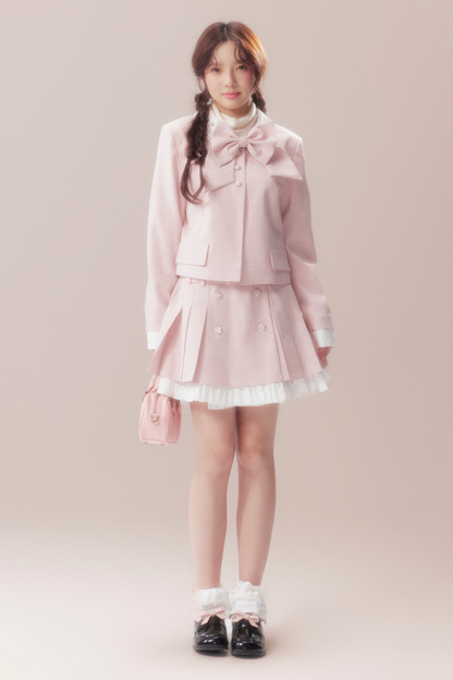 Sweet Ribbon Jacket + Pleated Skirt