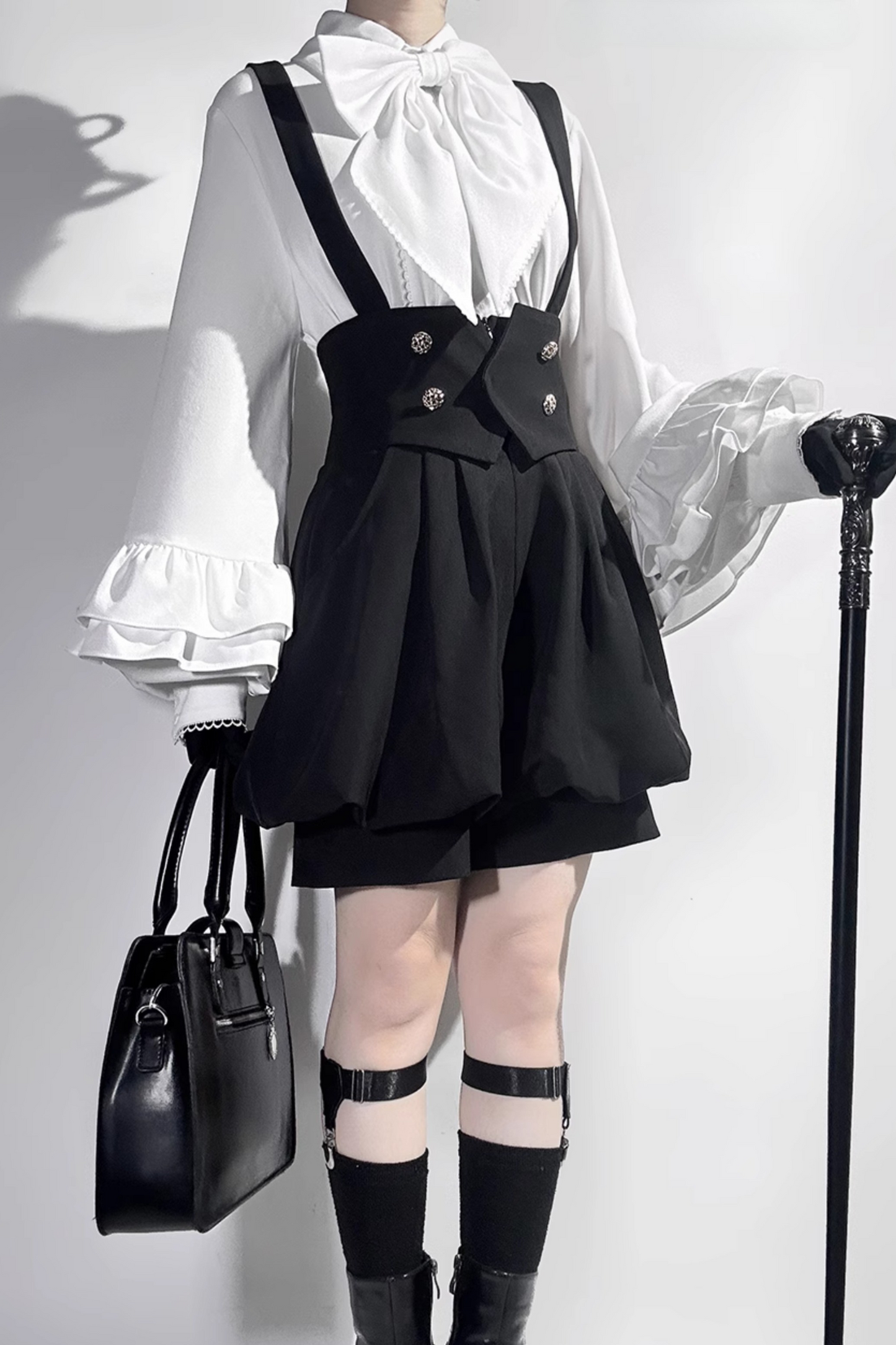 [pre-order] Retro Dark Prince Ribbon Shirt + Tail Shorts