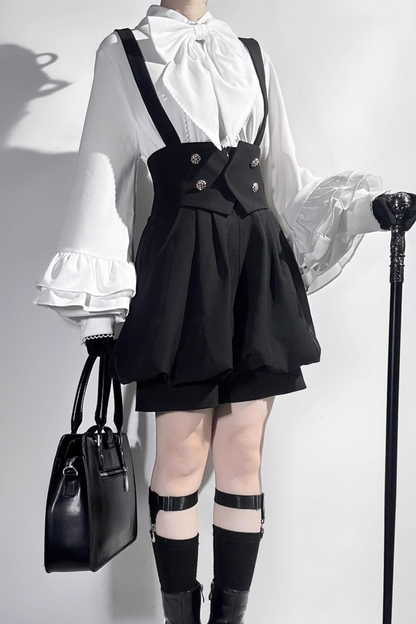 [pre-order] Retro Dark Prince Ribbon Shirt + Tail Shorts