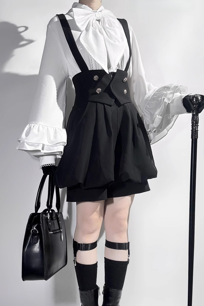 [pre-order] Retro Dark Prince Ribbon Shirt + Tail Shorts