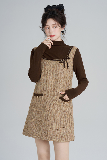 Coffee Colored Preppy Dress