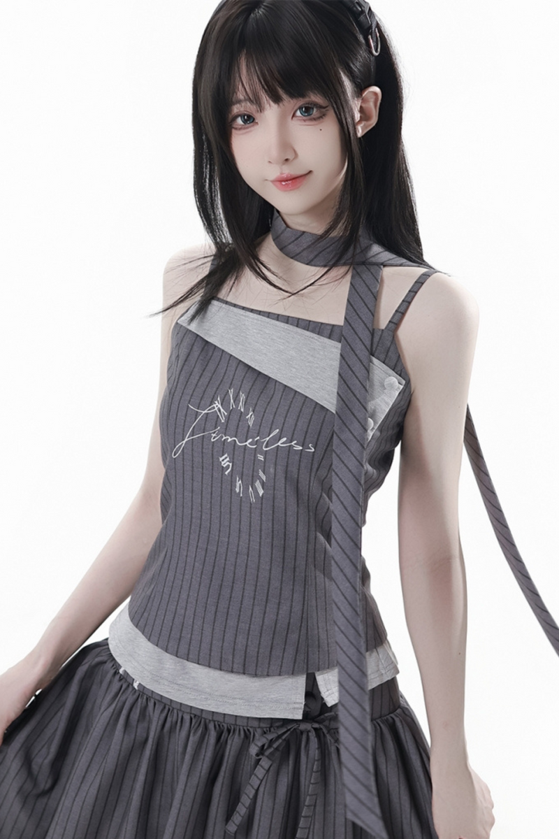 Mode Academie Jacket + Asymmetrical Top + Camisole + Skirt + Scarf