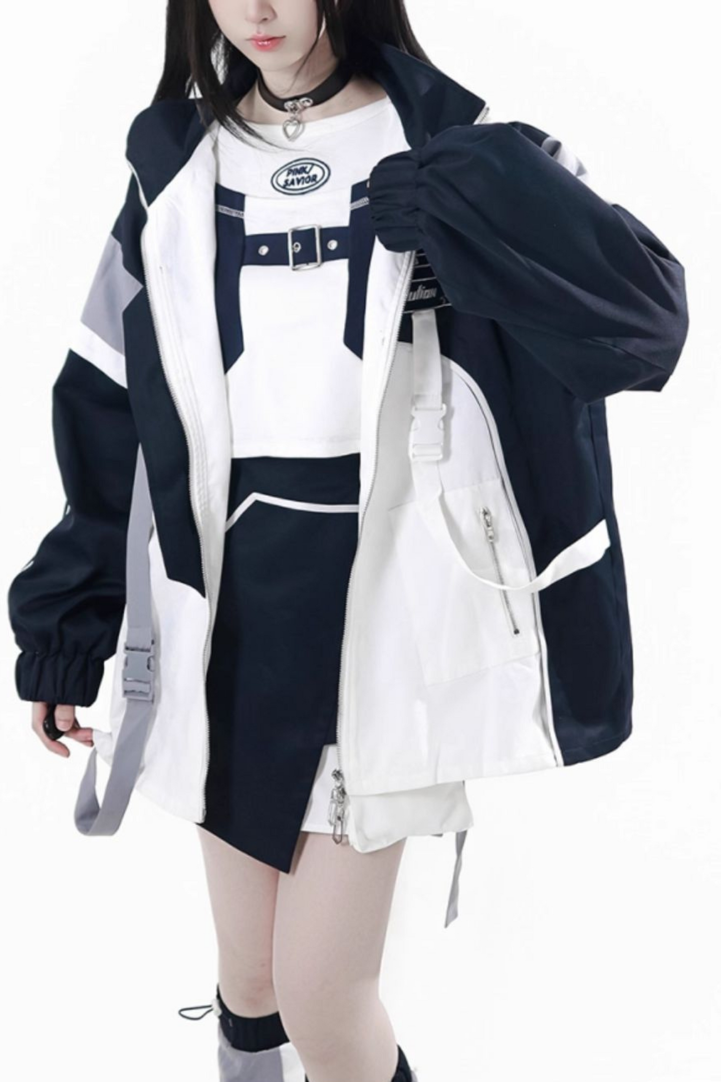 Subculture Cargo Short Coat + Jumper Skirt + Skirt + Leg Warmers