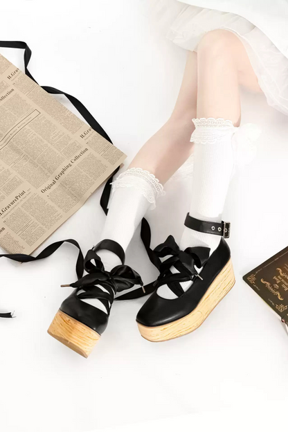 Ribbon Platform Lolita Shoes