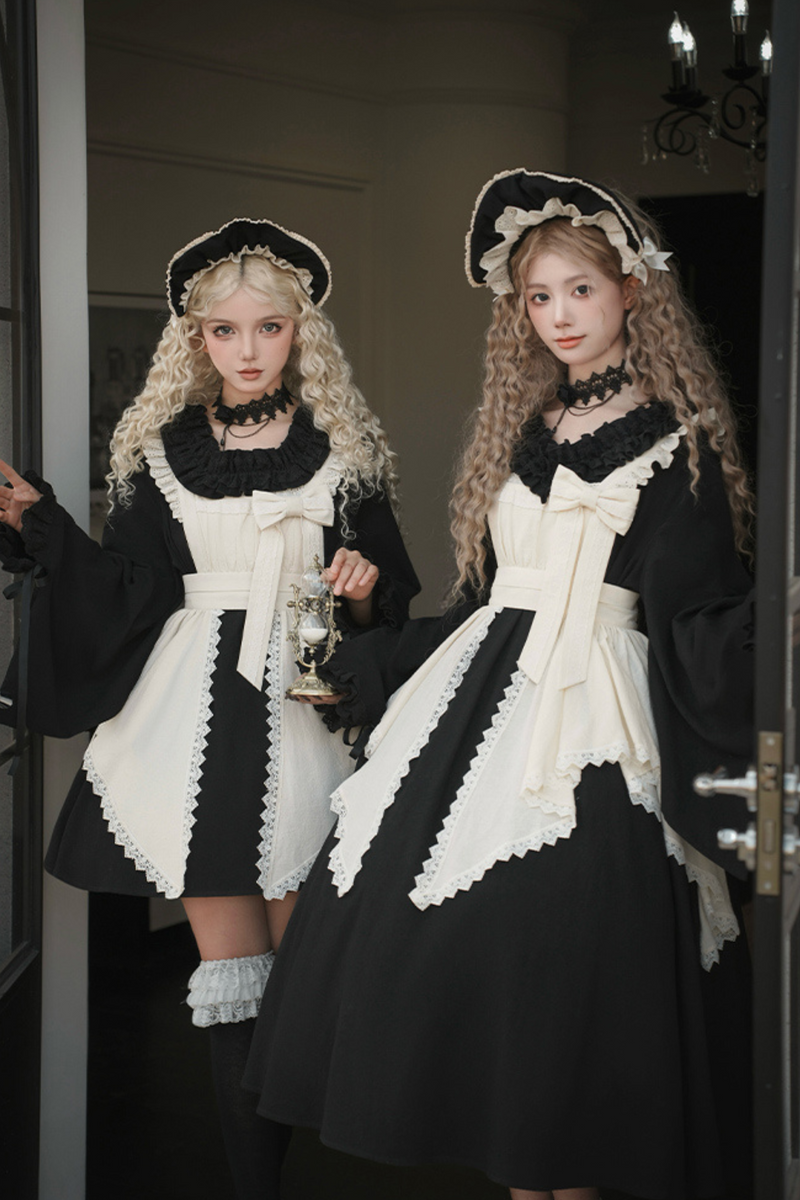[pre-order] Gothic Doll Lolita Dress + Lolita Apron
