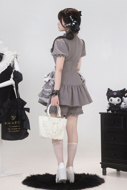 Puff Sleeve Gothic Style Top + Pants