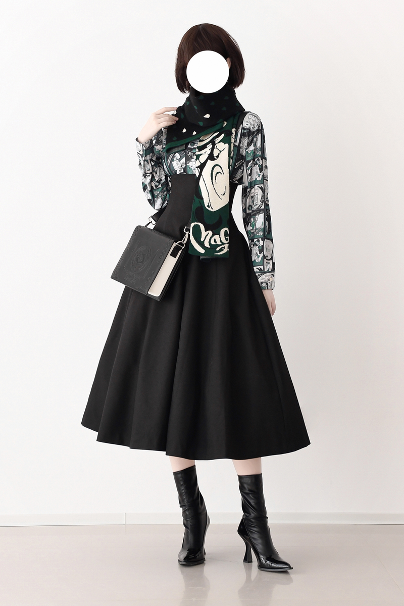 Umbrella Style Trailing Vest + Long Skirt + Short Skirt