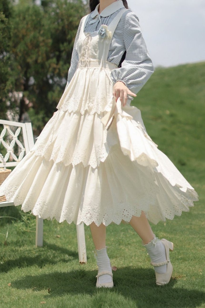 French Retro Plaid Vest Skirt Set