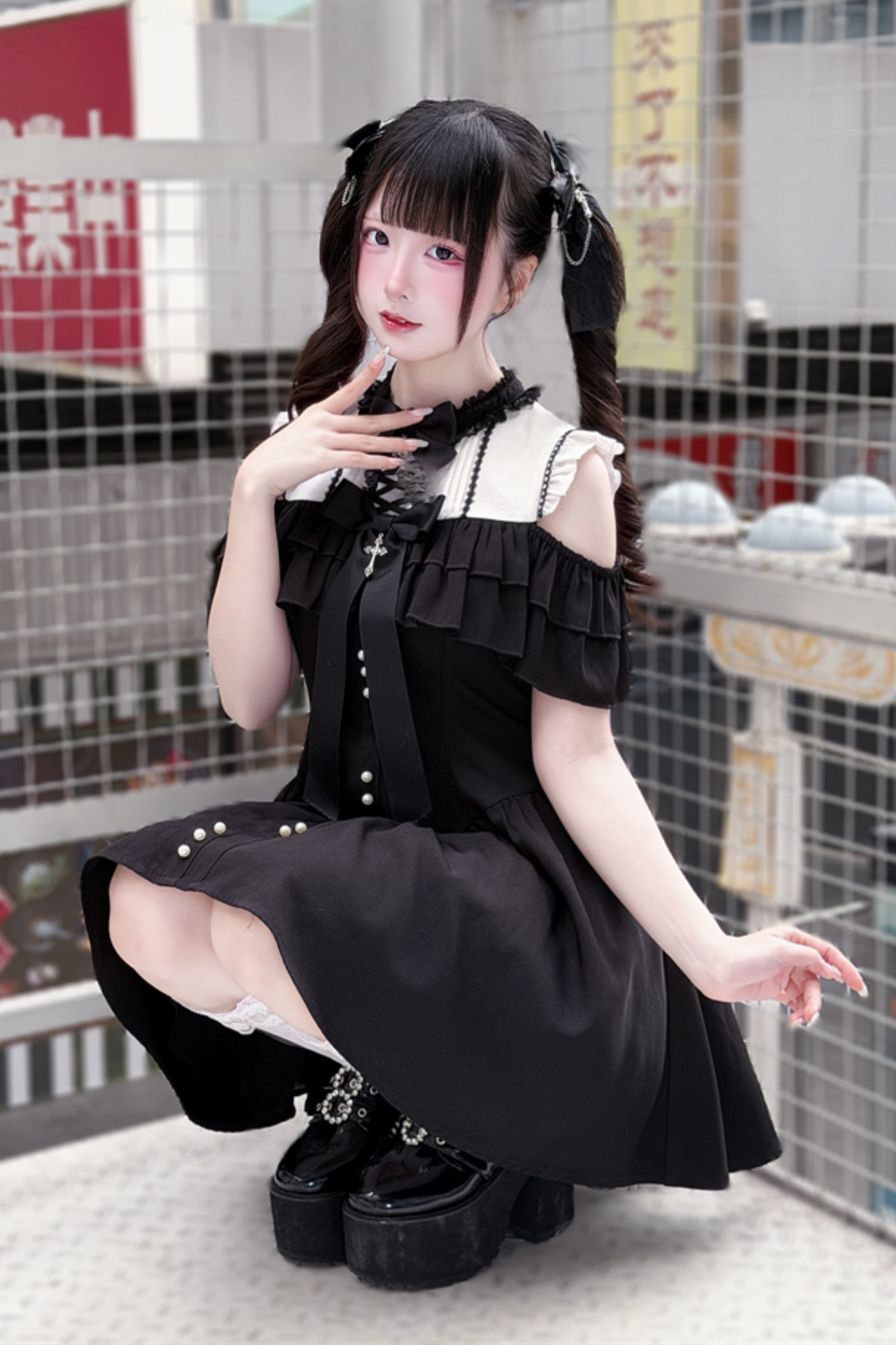 Off-shoulder Dark Sweet Dress