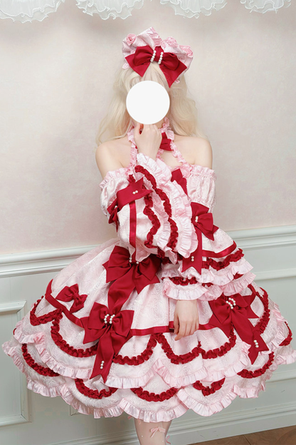 [pre-order Deadline: April 3] Sweet Ruffled Lolita Princess Ribbon Dress