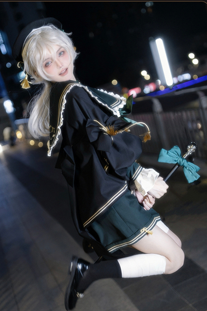 Night Servant Bird Sailor Top + Jacket + Short Pants + Beret + Choker