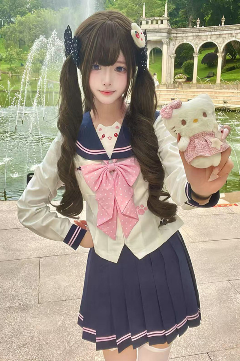 Island Cat Sailor Top + Skirt + Ribbon
