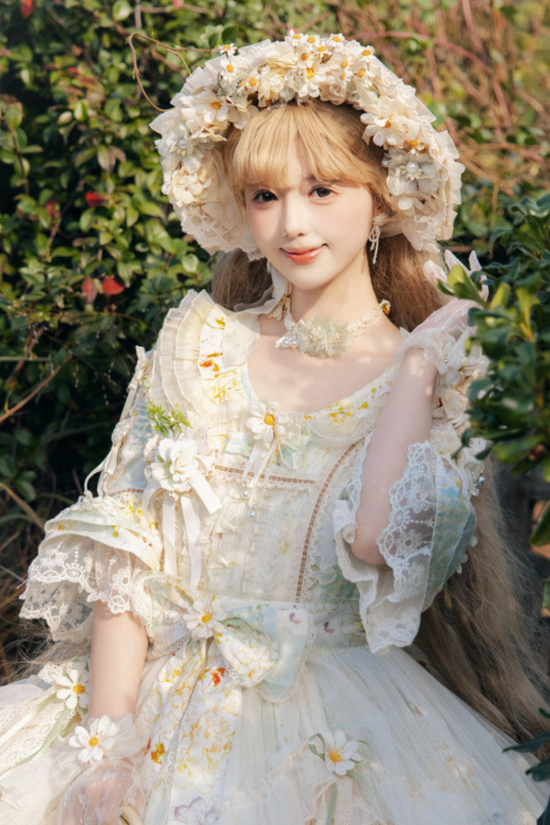 Daisy Wedding Lolita Hat + Gloves + Bag + Necklace