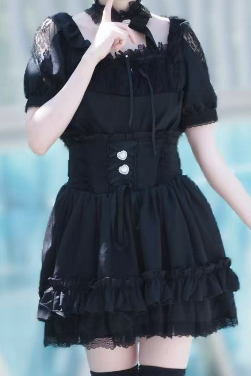 [pre-order] Lace Ribbon Shirt + Skirt