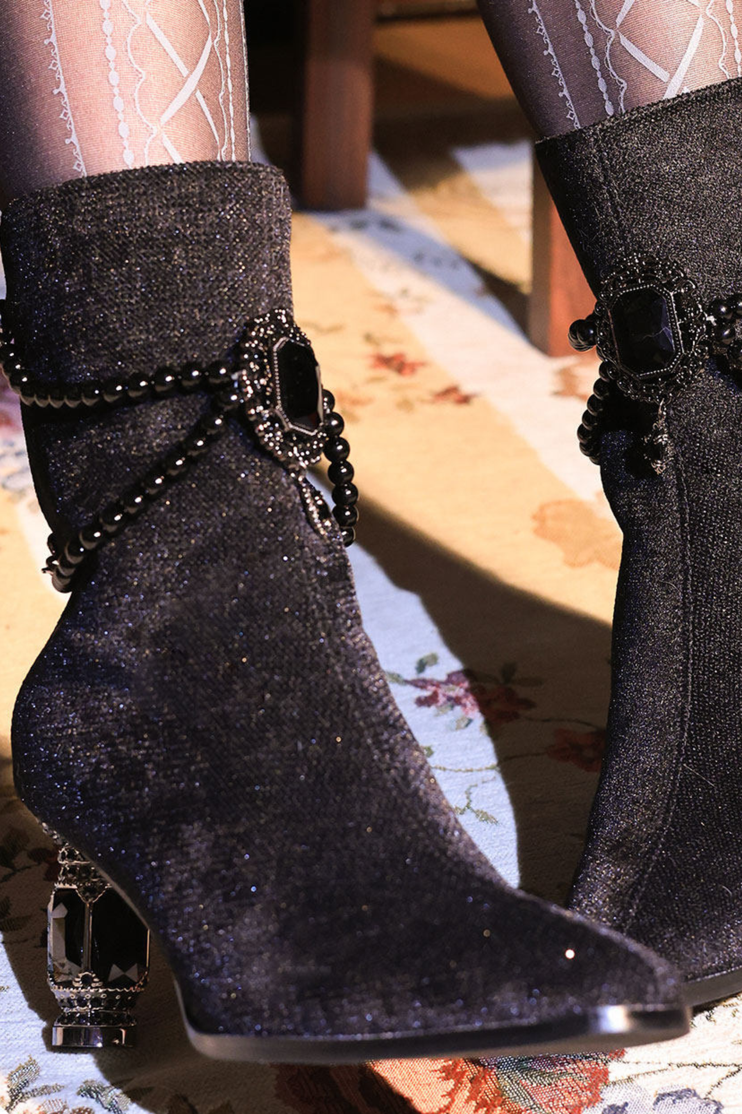 Gemstone Bow Lolita Boots