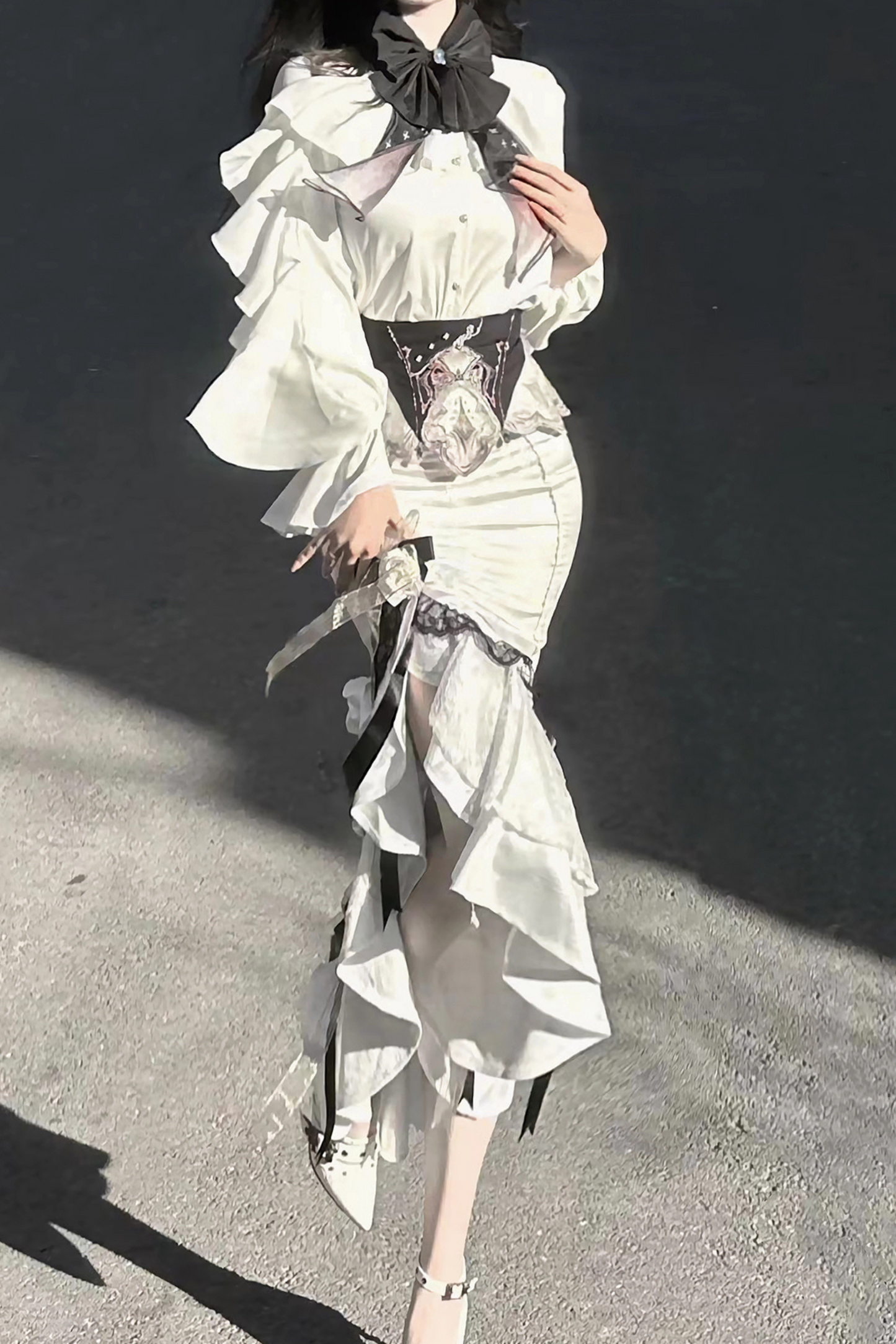 [pre-order] Flower Skirt + Ruffle Top + Waist Belt