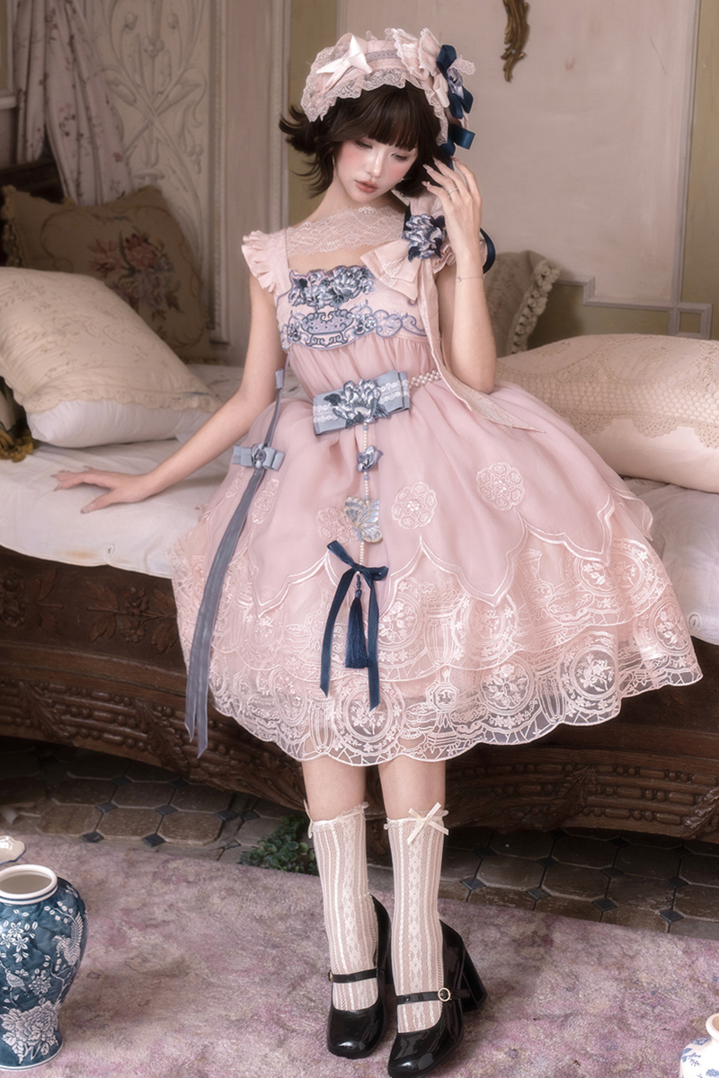 Sweet Chinese-style Suspender Dress