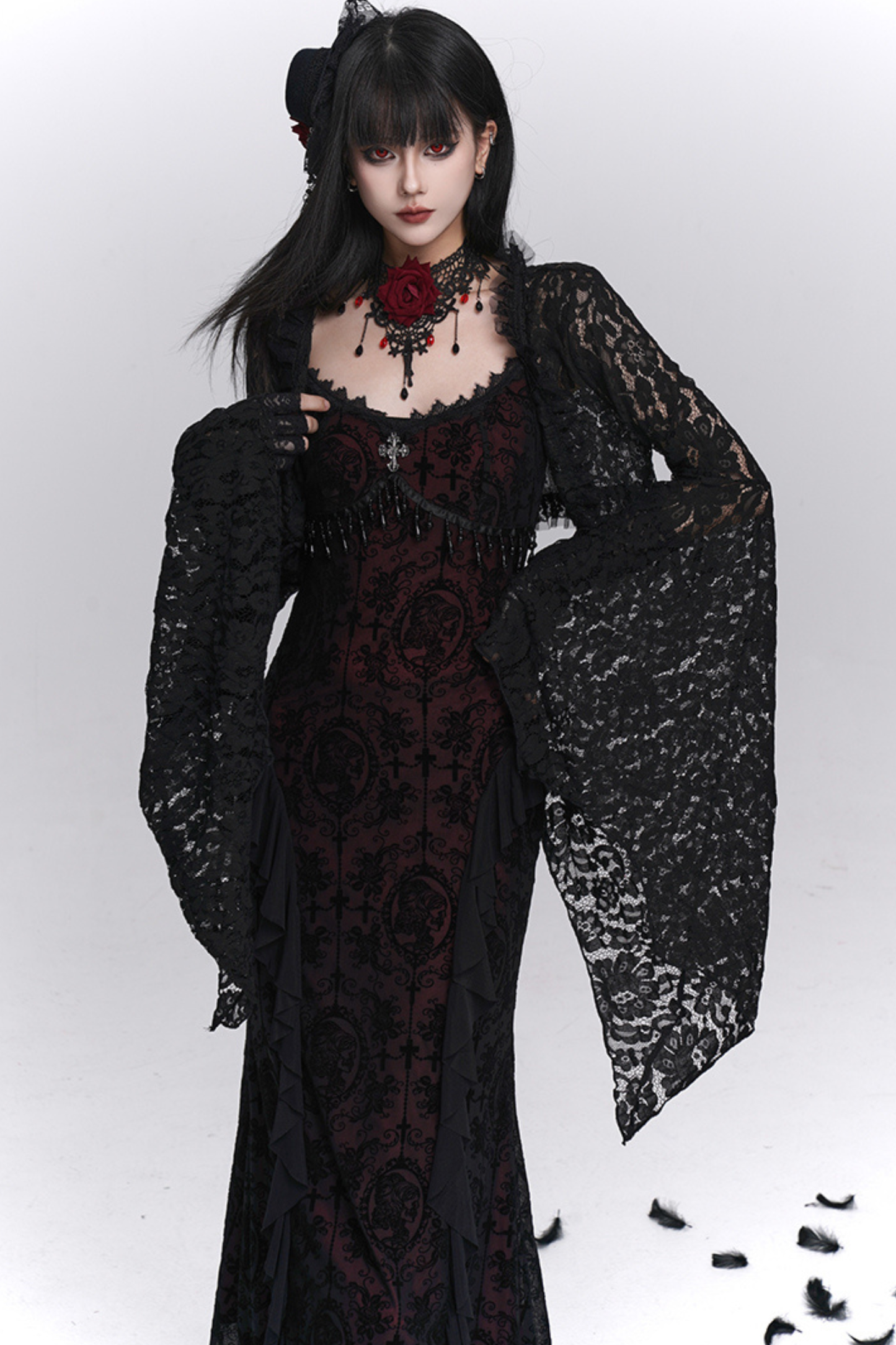 Gothic Camisole Dress + Sheer Top