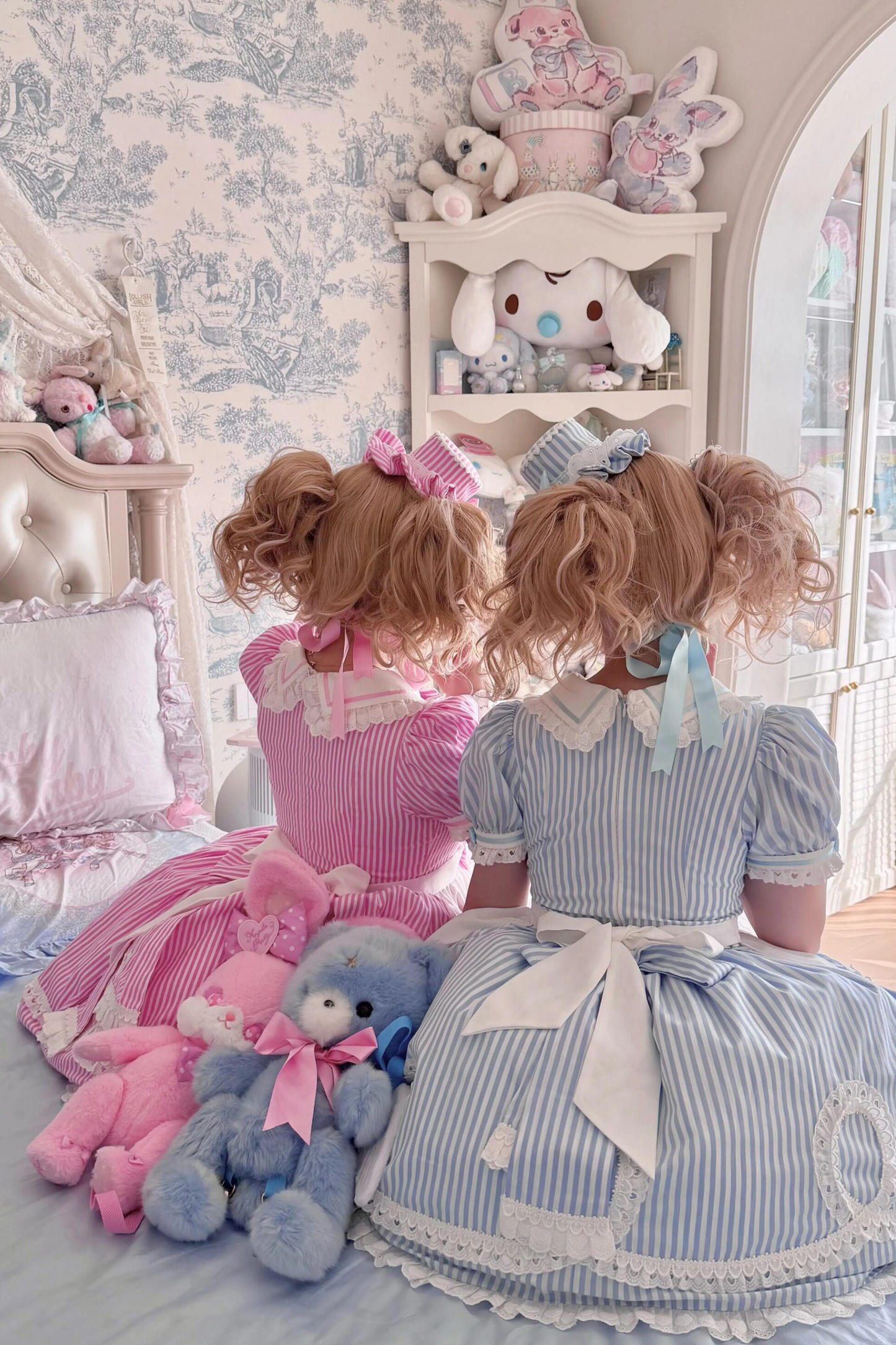 [pre-order] Retro Doll-like Lolita Dress + Hair Band + Clip + Bonnet + Hat