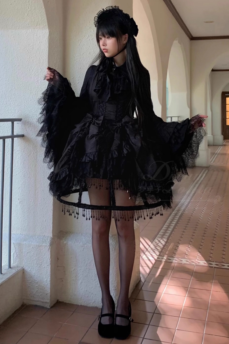 Gothic Bird Lolita Jumper Skirt + Pumpkin Pants Skirt + Curtain Skirt