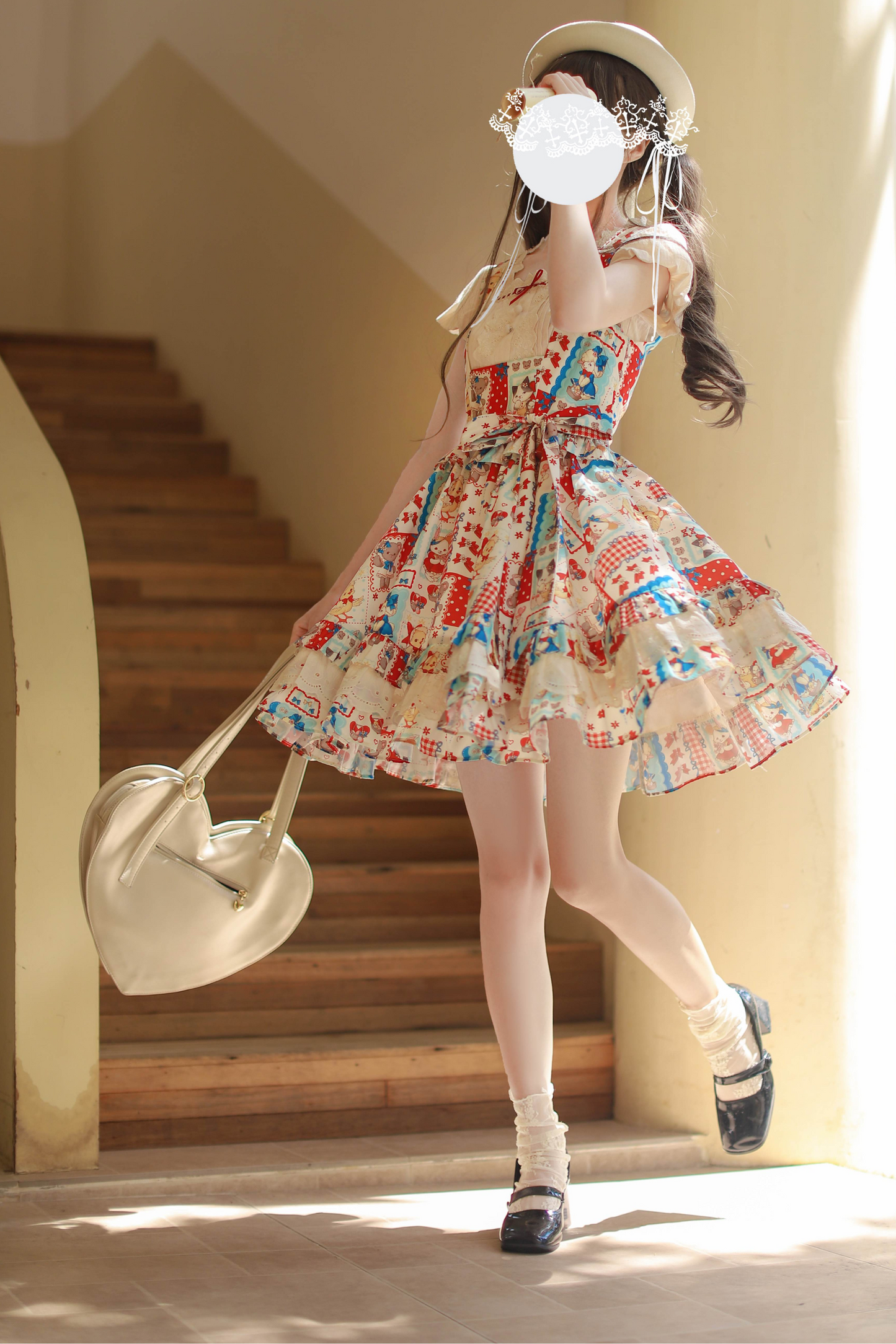 Pre-order Item] Retro Pop Suspender Vest Skirt + Shirt