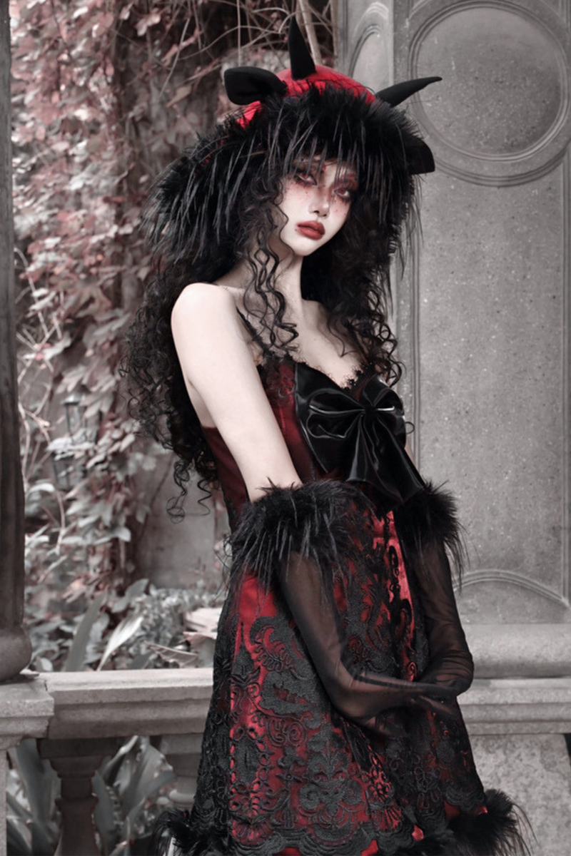 Dark Gothic Slim Slip Dress