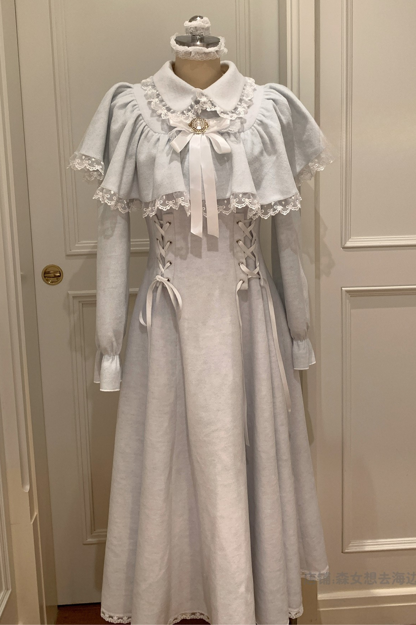 Lace Up Cape Dress