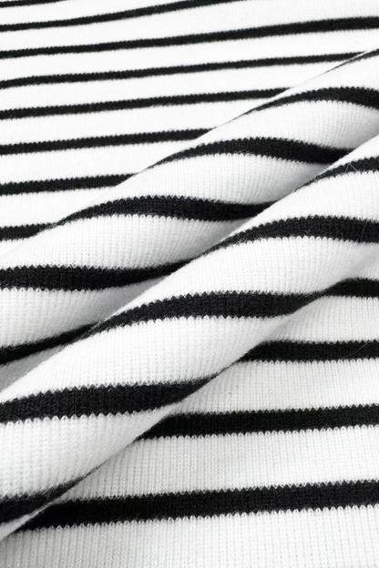Striped High Neck Slim Top