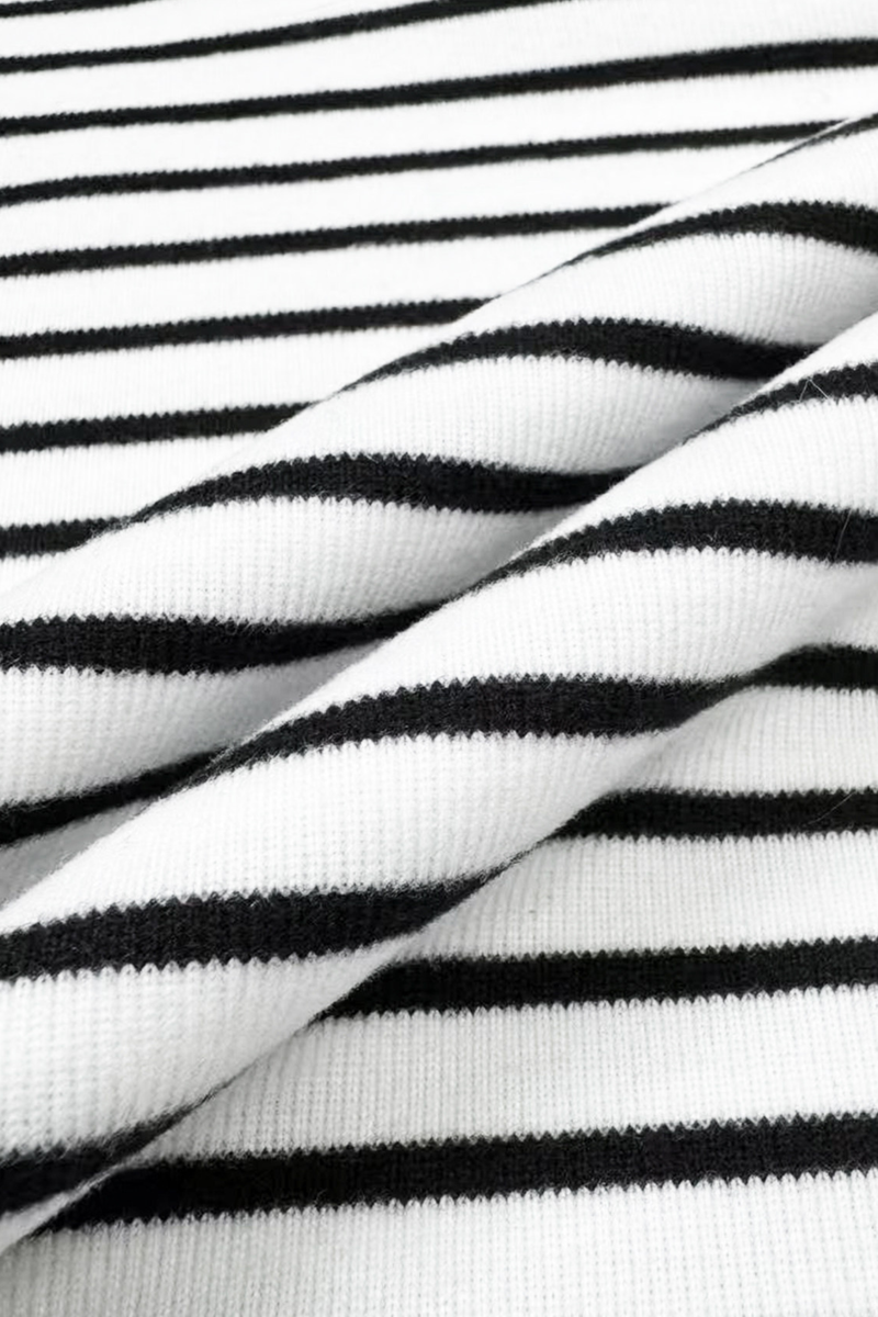 Striped High Neck Slim Top