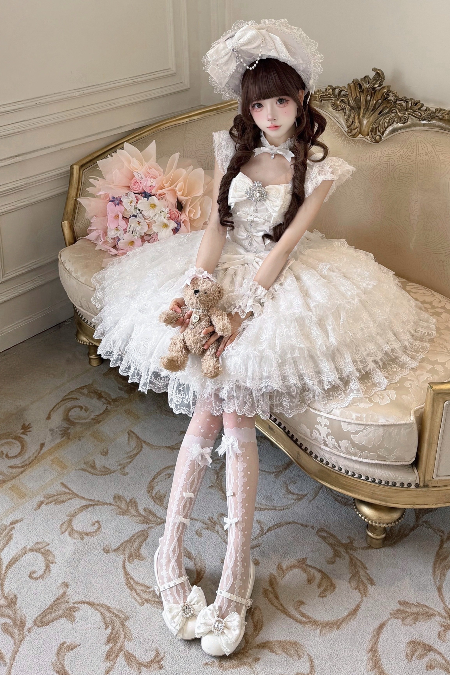 Sugar Lolita Dress + Necklace + Ribbon