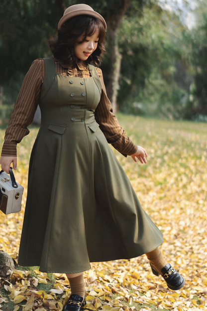British Style Retro Sleeveless Dress