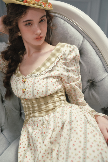 Retro Lace Maid Cotton Dress
